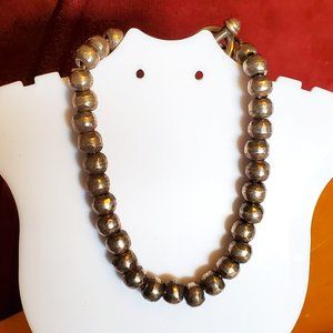 8" Silver Tone Metal Ball Bead Strand Bracelet